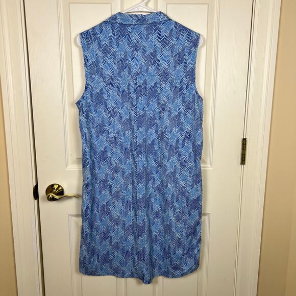 Southern Tide Kamryn Brrr Large Intercoastal Horizon Hues Dress Boat Blue EUC - Picture 2 of 7